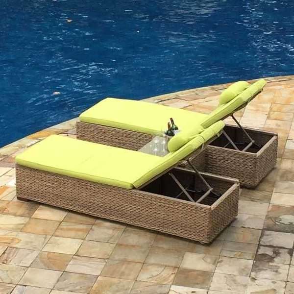 2 x Montana Rattan Sun Loungers & Free Table