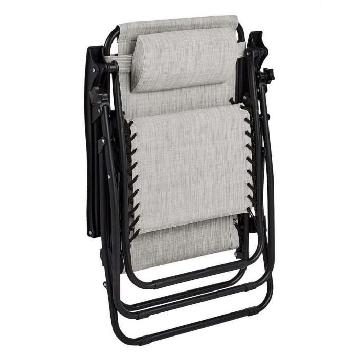 Zero gravity textilene relaxer chairs, grey