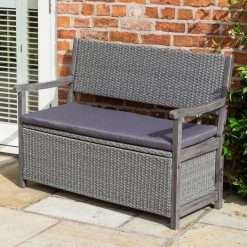 Rowlinson Alderley Rattan Storage Bench