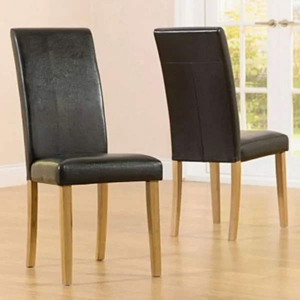 Albany Faux Leather Dining Chair, Black