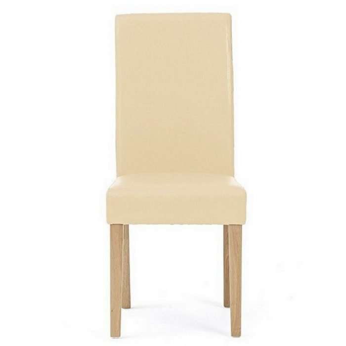 Albany faux leather dining chair, cream