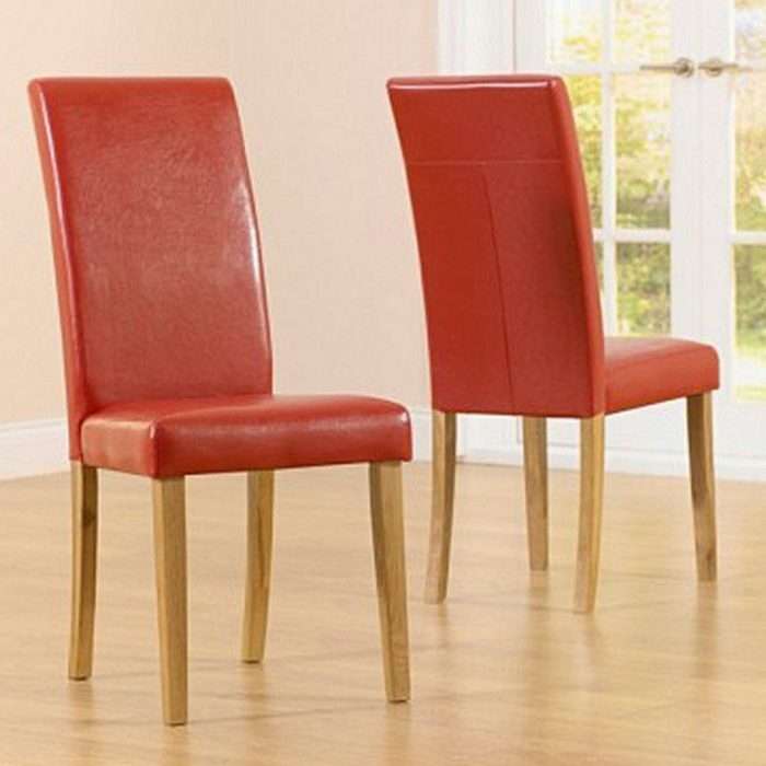 Albany faux leather dining chair, red