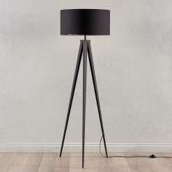 Benik black & gold tripod floor lamp