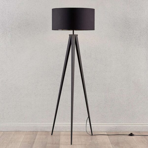 Benik Black & Gold Tripod Floor Lamp