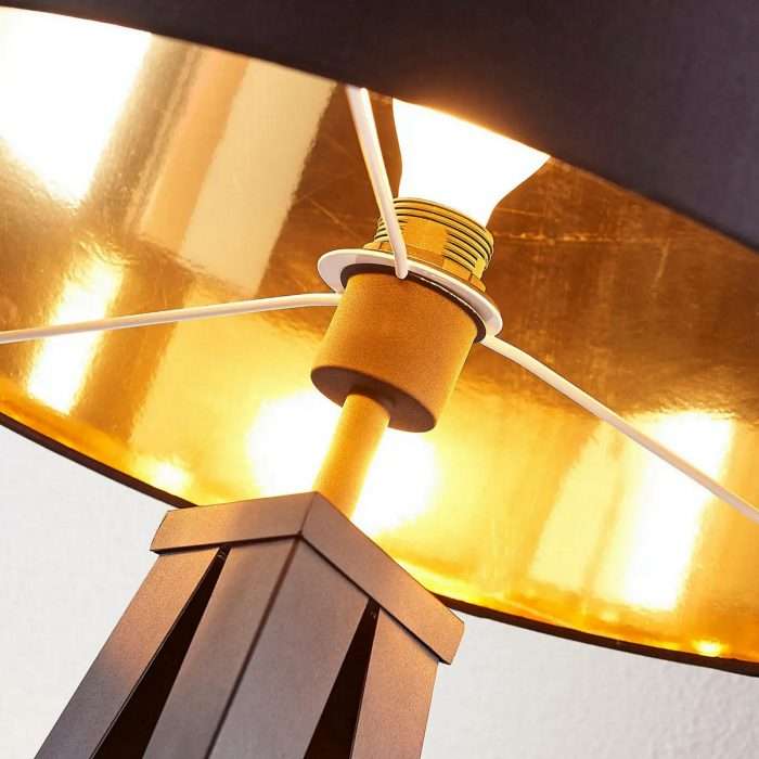 Benik black & gold tripod floor lamp