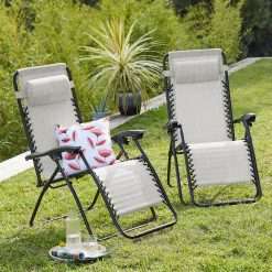 Zero Gravity Textilene Relaxer Chairs, Grey