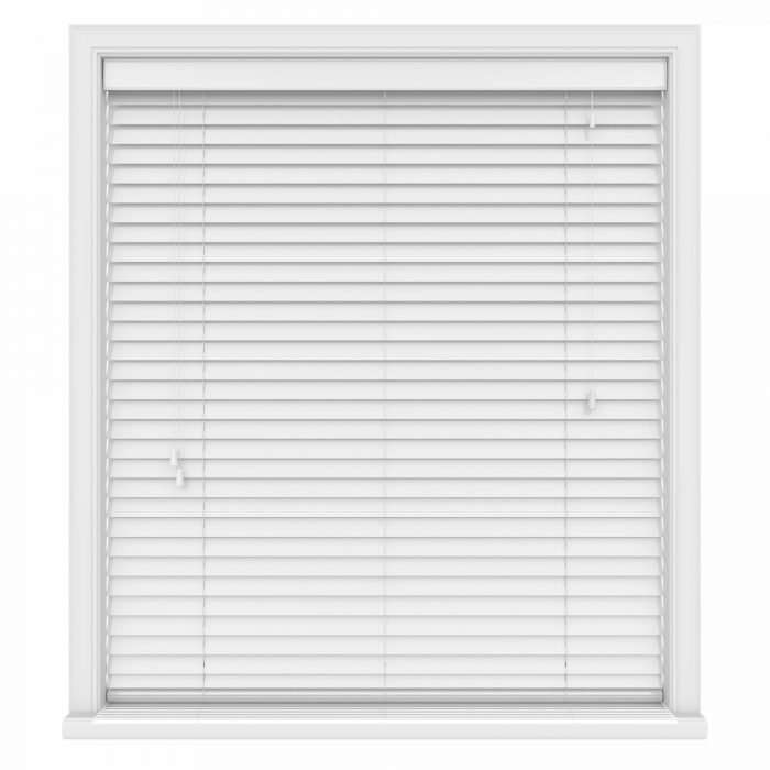 Gloss pure white real wood roman blind, made to measure