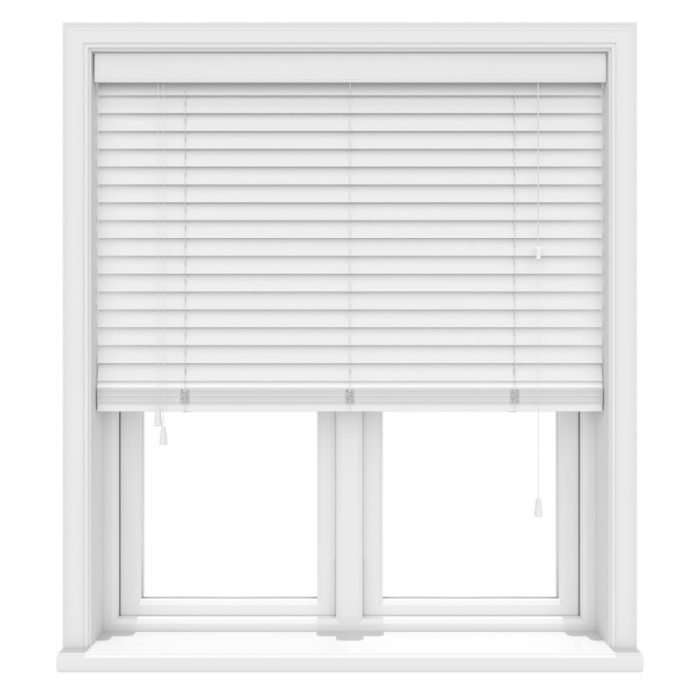 Pure white real wood roman blind, made to measure