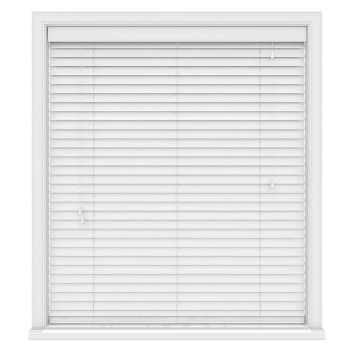 Pure white real wood roman blind, made to measure