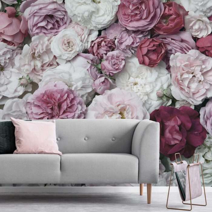 Boutique blush wall mural, 300 x 280cm