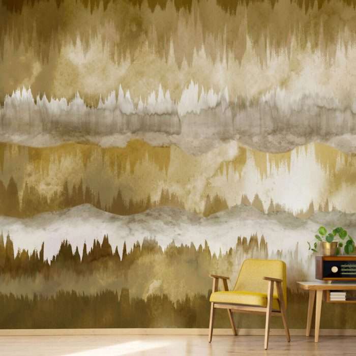 The horizon ochre wall mural, 300 x 280cm