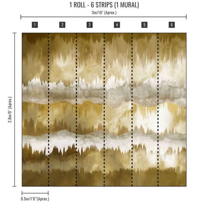 The horizon ochre wall mural, 300 x 280cm