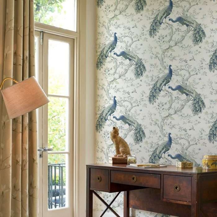 Laura ashley belvedere midnight blue wallpaper - 10 metres