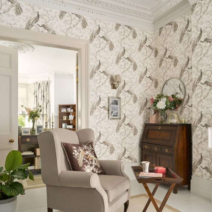 Laura ashley belvedere beige wallpaper - 10 metres