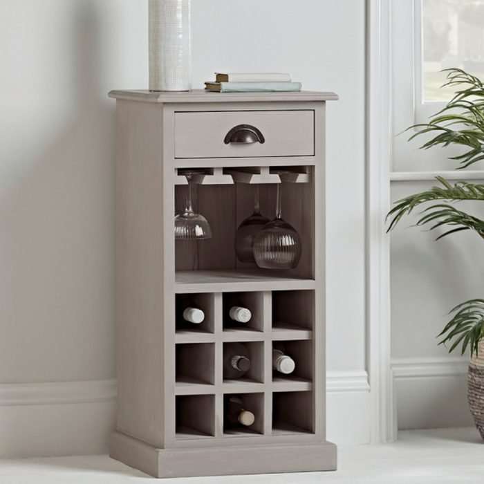 Lotte slim wine & glass storage cabinet