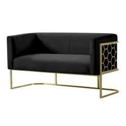 Alveare Two Seat Sofa - Brass - Black, Video Call Available