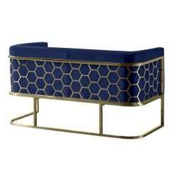 Alveare Two Seat Sofa - Brass - Blue, Video Call Available
