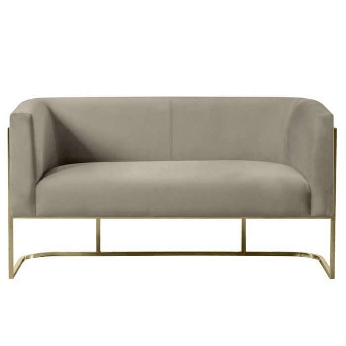 Alveare two seater sofa - brass - taupe, video call available