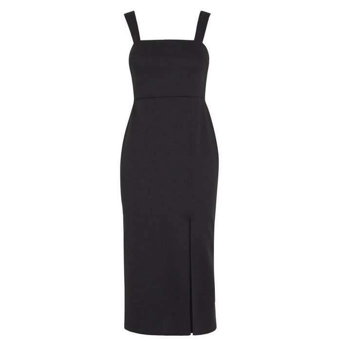 Scuba wide strap square neck bodycon dress