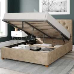 Double Ottoman Storage Bed - Beige