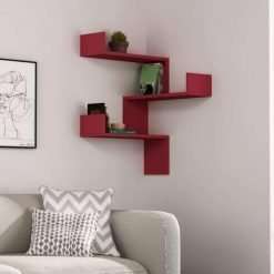 Featured Floating Corner Shelf - Burgundy