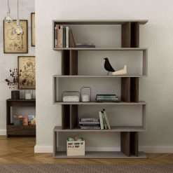 PART Six Shelf Bookcase - Mocha & Dark Brown