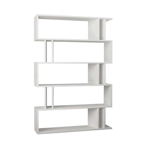 Part six shelf bookcase - white