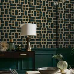 Rendo Black & Gold Wallpaper - 10 Metres