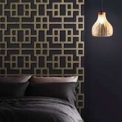Rendo Black & Gold Wallpaper - 10 Metres