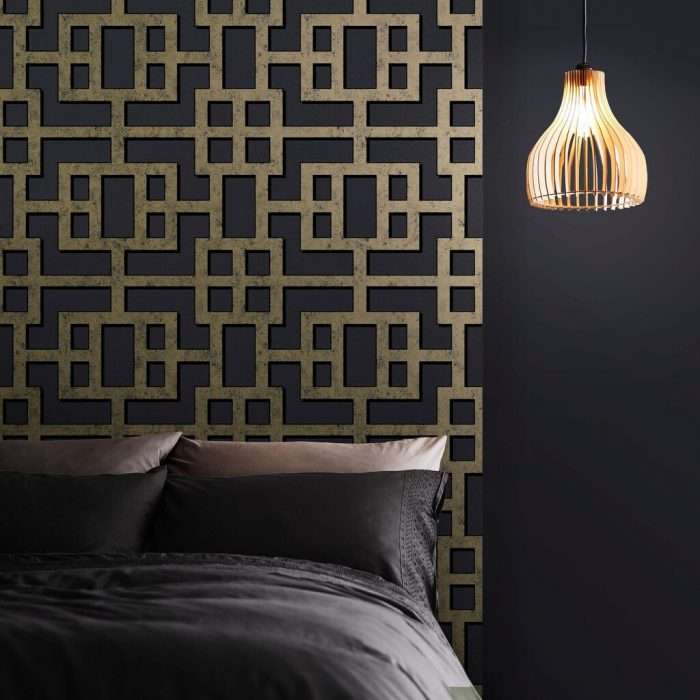 Rendo black & gold wallpaper - 10 metres