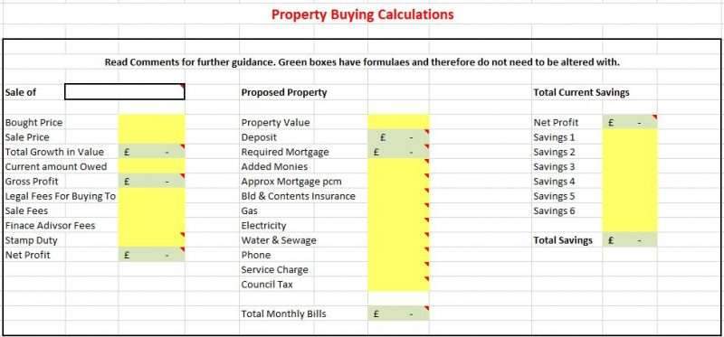 Property buying and selling calculations