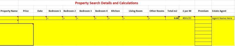 Property search details calculations