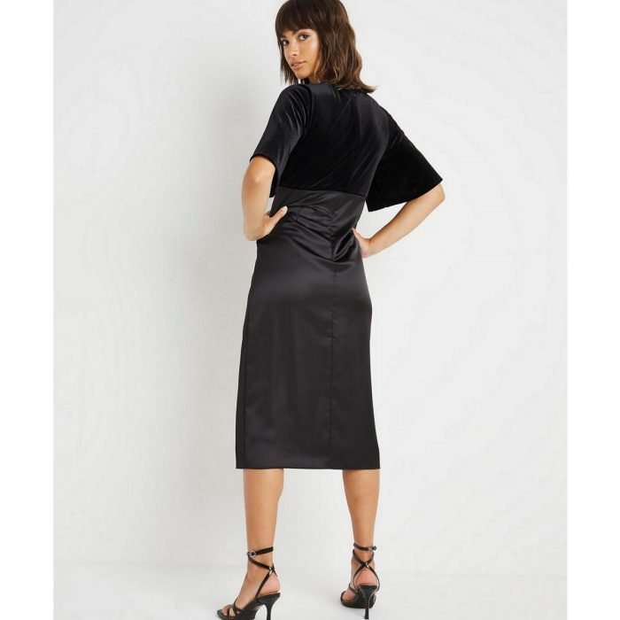 Joanna hope velour satin mix dress