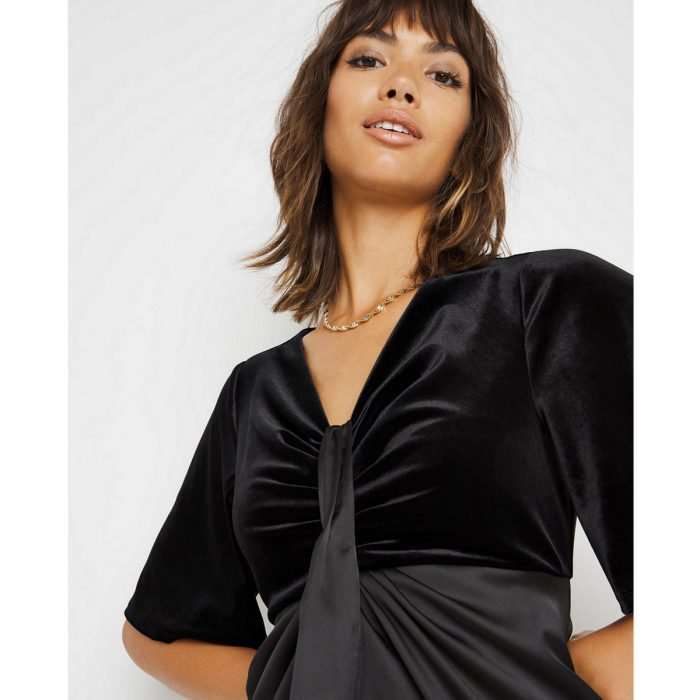 Joanna hope velour satin mix dress