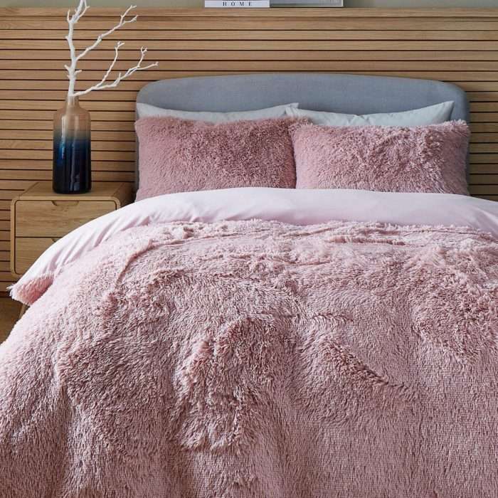 Long pile faux fur blush duvet - various sizes