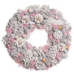 Winter Sparkle Pink Christmas Wreath - 39cm