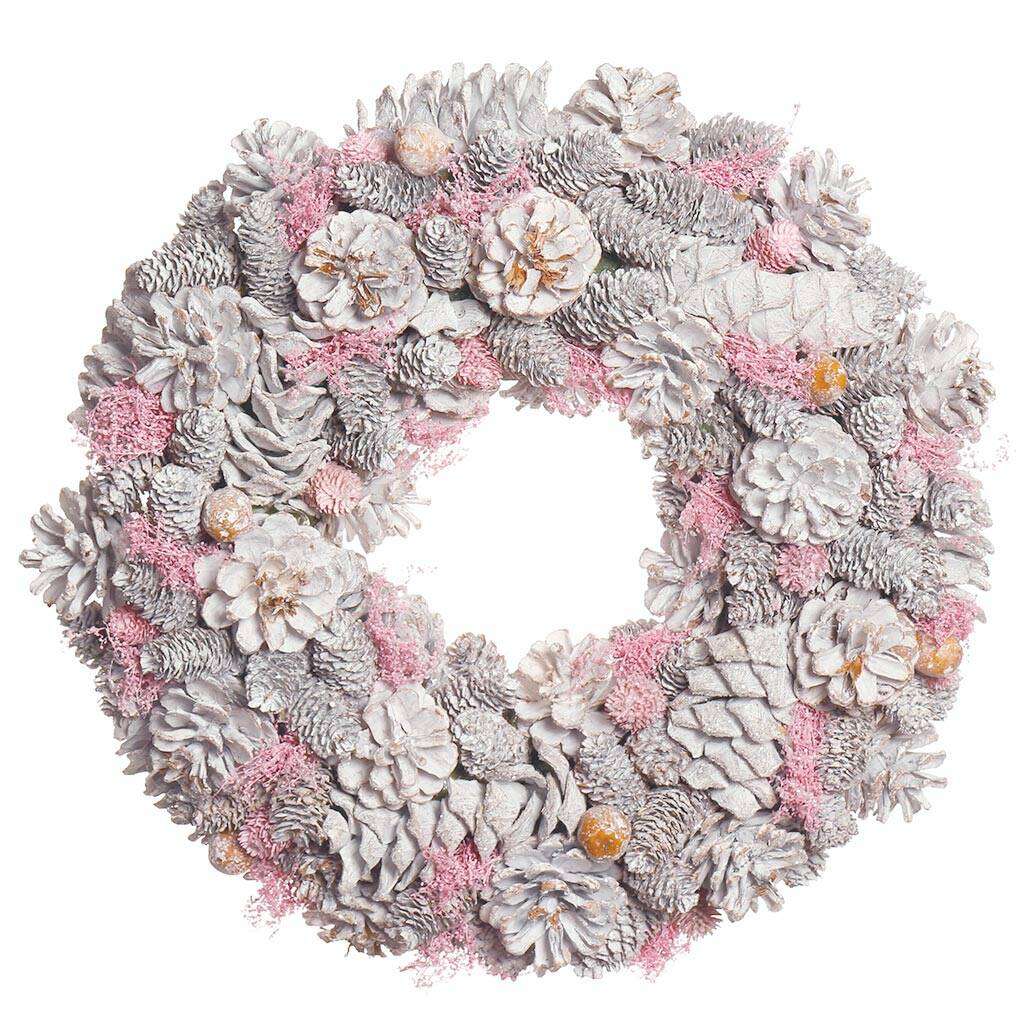 Winter sparkle pink christmas wreath - 39cm Winter sparkle pink christmas wreath - 39cm