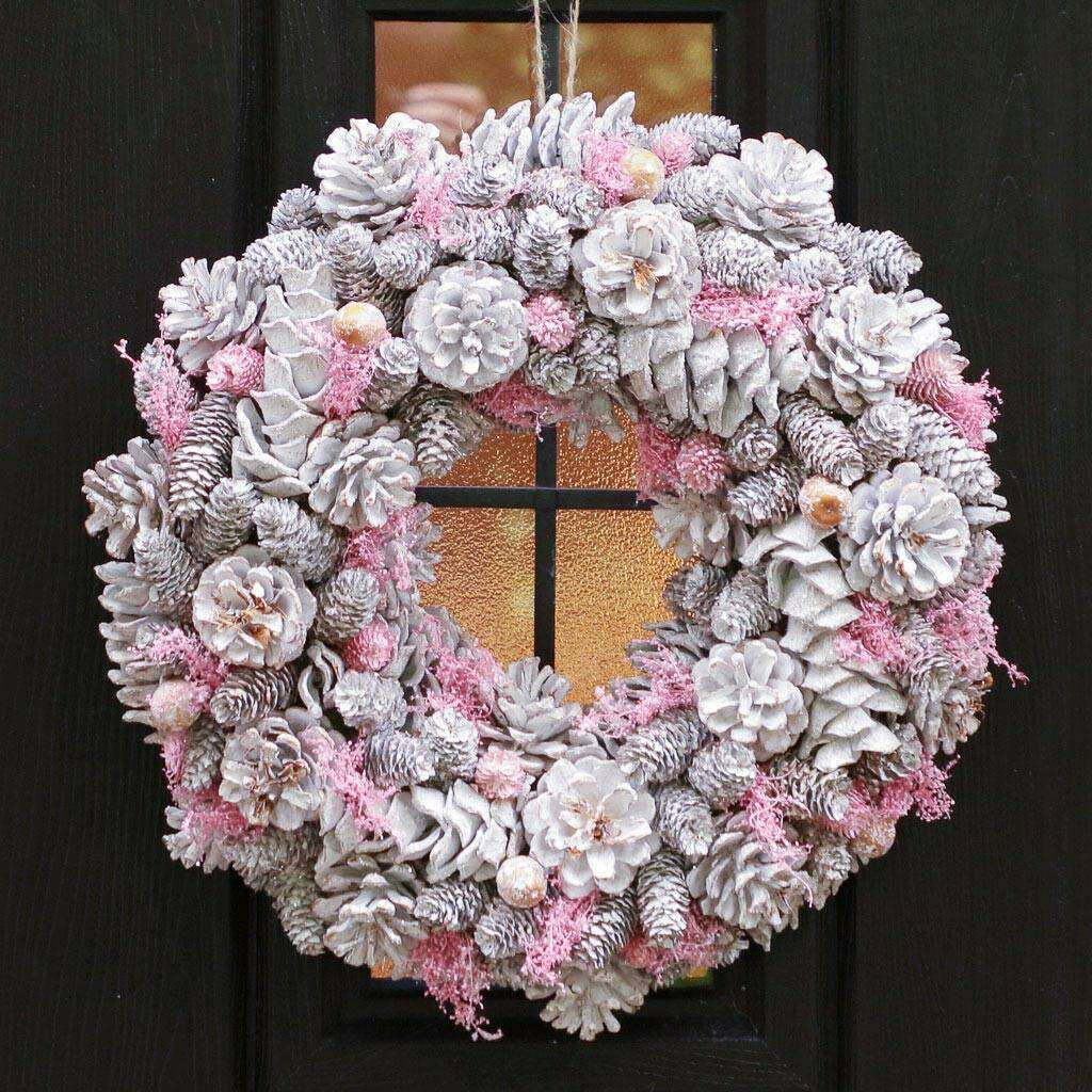 Winter sparkle pink christmas wreath - 39cm Winter sparkle pink christmas wreath - 39cm