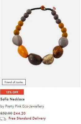 Sofia necklace with 15% off in the joules black friday event.