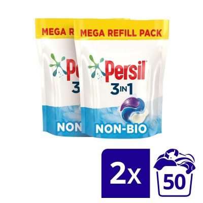 Persil 3 in 1 Laundry Washing Capsules Non Bio 100 Wash 2 x 50 Capsules WAS £21.00 NOW £15.00