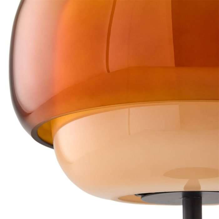 Kinoko table lamp in coloured glass, dark orange