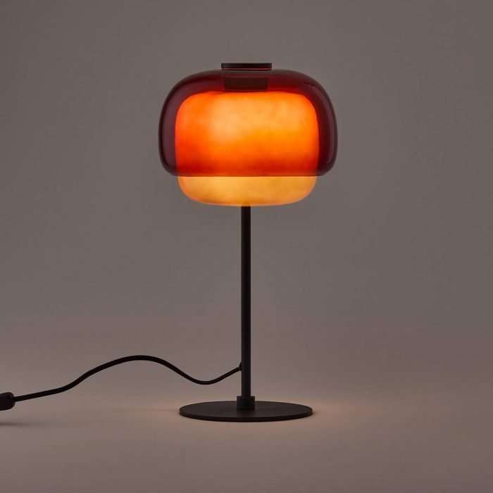 Kinoko table lamp in coloured glass, red