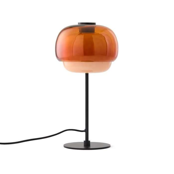 Kinoko table lamp in coloured glass, dark orange