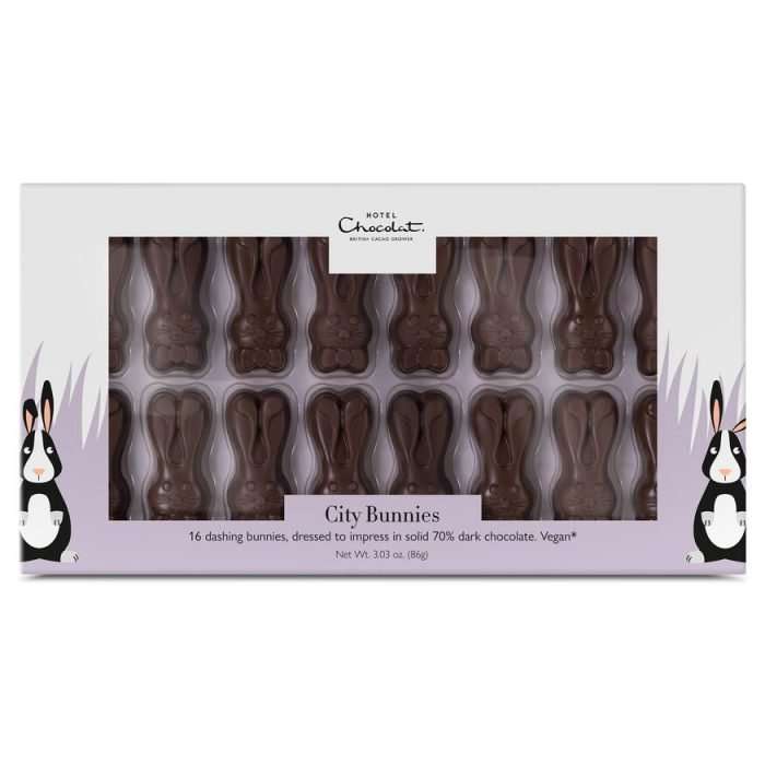 16 dark chocolate city easter bunnies