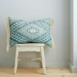 Pineapple Elephant Kebra Aztec Cushion, Teal