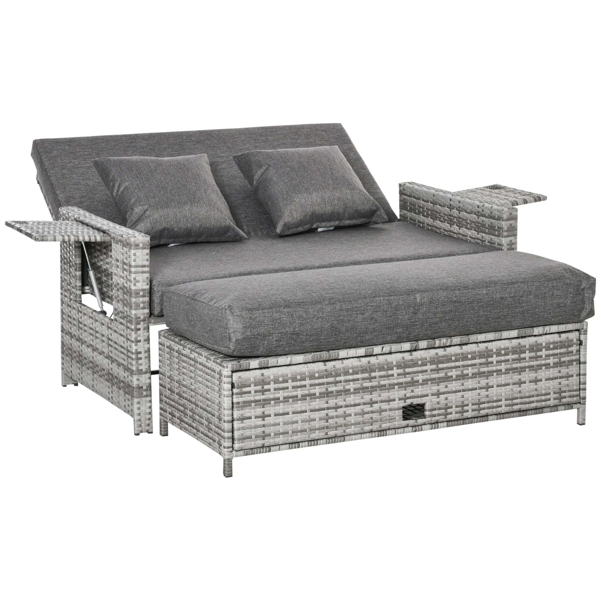 Outsunny rattan garden day bed and lounger set Outsunny rattan garden day bed and lounger set