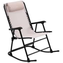 Outsunny Folding Outdoor Rocking Chair, Beige