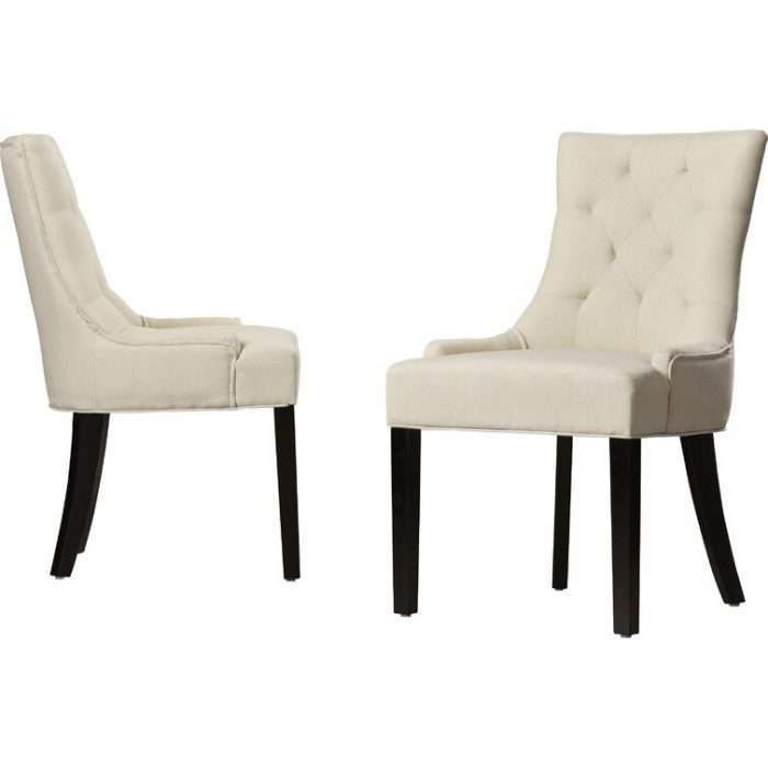Albertina tufted dining chair, beige (set of 2)