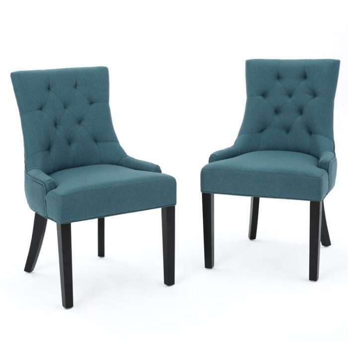 Albertina tufted dining chair, dark teal (set of 2)