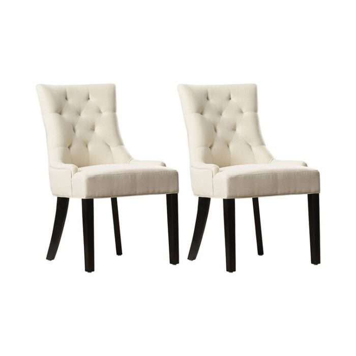 Albertina tufted dining chair, beige (set of 2)